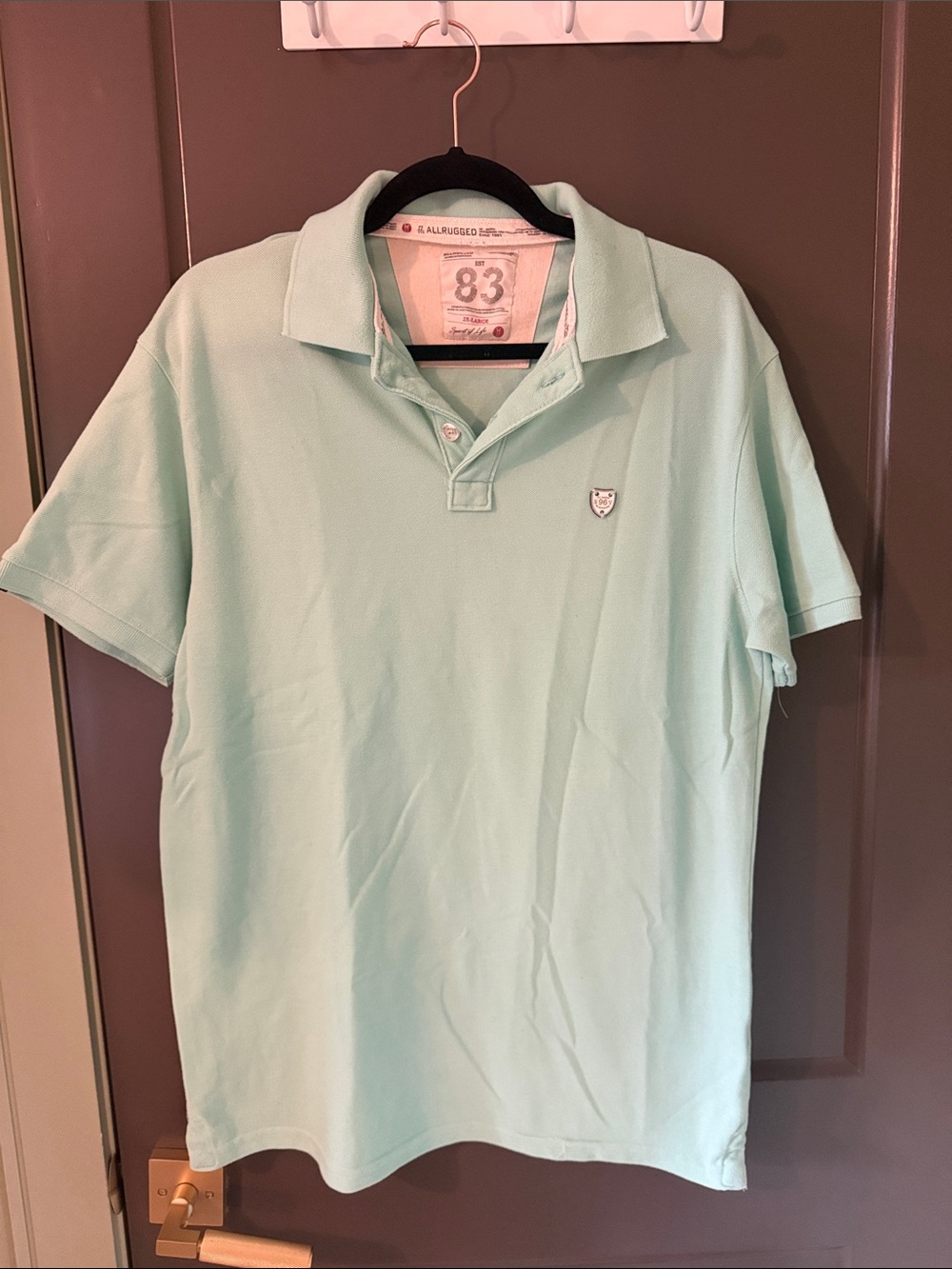 Men's AllRugged Light Mint Polo Shirt with Subtle Crest
